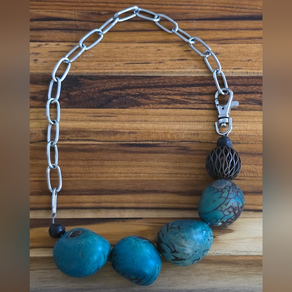 Large beaded and chain necklace